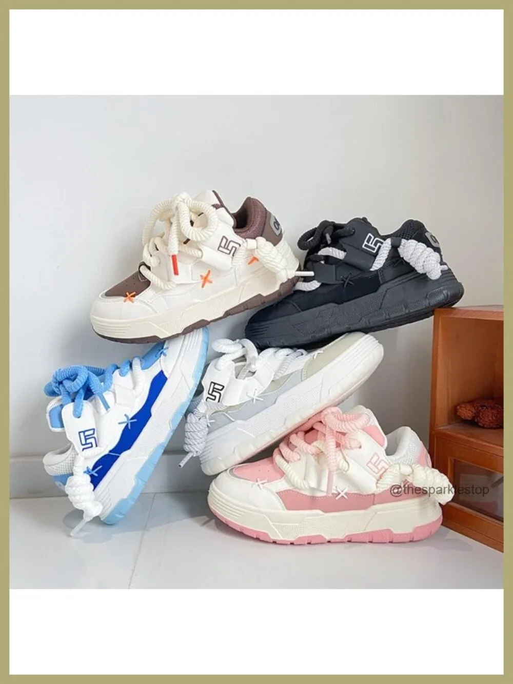Y2K Chunky Sneakers Women Thick Sole Walking Shoes Cute Platform Kawaii Style